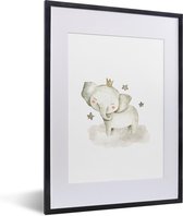 Cadre photo avec affiche - Animaux - Éléphant - Étoiles - 30x40 cm - Cadre pour affiche