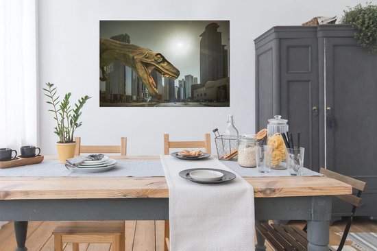 Affiche Dinosaurus - Ville - Tête - 120x90 cm