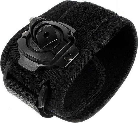 Shop4 - GoPro HERO10 Black / HERO11 Black / HERO11 Black Mini - Polsband - met Roterende Cam-aansluiting Zwart