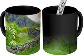 Magische Mok - Foto op Warmte Mok - Huis in gras tussen bergen - 350 ML