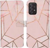 iMoshion Design Softcase Book Case Samsung Galaxy A72 hoesje - Pink Graphic