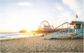 Santa Monica pier bij zonsondergang Los Angeles - Foto op Forex - 60 x 40 cm