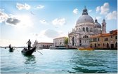 Gondelier voor de Santa Maria della Salute in Venetië - Foto op Forex - 120 x 80 cm