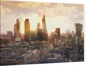 Zonsopgang over de zakelijke financiële wijk van Londen - Foto op Canvas - 45 x 30 cm