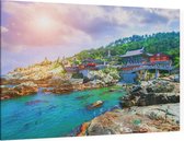 Haedong Yonggungsa Tempel aan de zee van Busan - Foto op Canvas - 150 x 100 cm