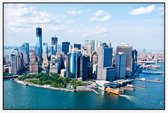 Wijdse luchtfoto van New York Financial District - Foto op Akoestisch paneel - 90 x 60 cm