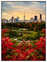 Zomers uitzicht op de skyline van Toronto met CN Tower - Foto op Akoestisch paneel - 150 x 200 cm