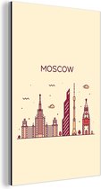 Wanddecoratie Metaal - Aluminium Schilderij Industrieel - Moskou - Rusland - Skyline - 20x30 cm - Dibond - Foto op aluminium - Industriële muurdecoratie - Voor de woonkamer/slaapkamer