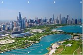 Lake Michigan en skyline van Chicago in Illinois - Foto op Tuinposter - 150 x 100 cm