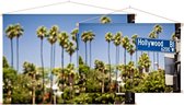 Palmbomen op Hollywood Boulevard in Los Angeles - Foto op Textielposter - 90 x 60 cm