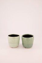 - planter ceramic ø12x11.5cm c / 2 - green mix - 12x1152x