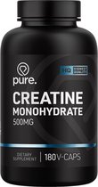 PURE Creatine Monohydraat - 180 V-Caps - 750 mg - capsules - supplement