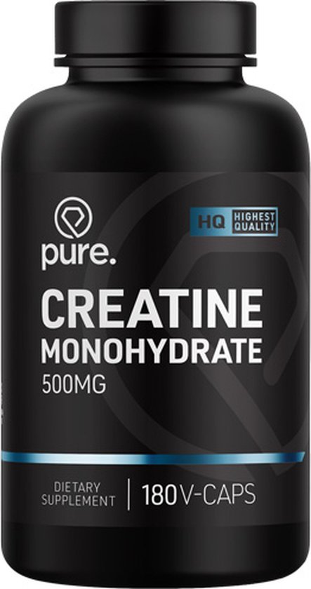 PURE Creatine Monohydraat - 180 V-Caps - 500 mg - capsules - supplement