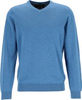 MARVELIS modern fit trui katoen - V-hals - lichtblauw -  Maat: 4XL