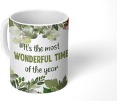 Mok - Koffiemok - Kerst - Quote - Waterverf - Mokken - 350 ML - Beker - Koffiemokken - Theemok