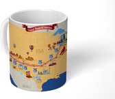 Mok - een cartoonkaart van route 66 en de VS - 350 ML - Beker