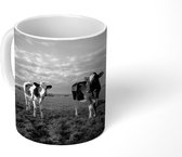 Mok - Drie Friese koeien in een omgeving - zwart wit - 350 ML - Beker