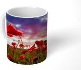 Mok - Klaproos - Bloemenveld - Rood - 350 ML - Beker