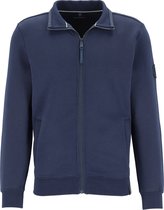 CASA MODA heren vest katoenmelange - met rits - marine blauw -  Maat: 6XL