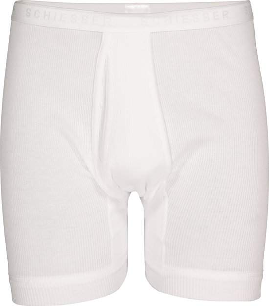 SCHIESSER Original Classics lange short (1-pack) - Doppelripp met gulp - wit - Maat: 5XL