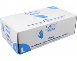 ComFort Handschoen, Nitril, ongepoederd, L, blauw 100 st