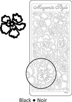 Vaessen Creative Sticker - 10x23cm - 10st - zwart large flowers