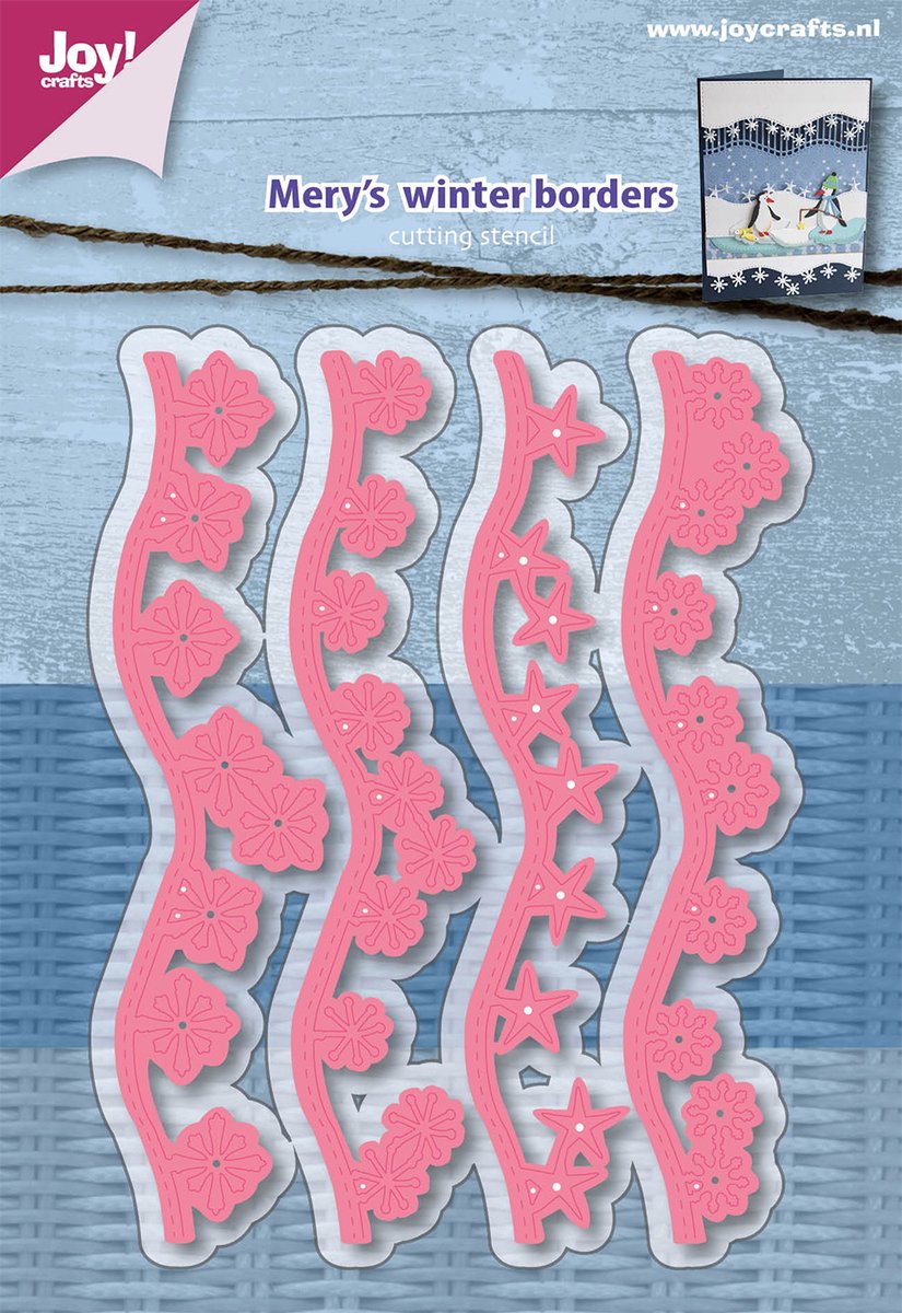 Joy!Crafts Snijstencil - Mery's Winter golf rand