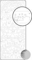 Vaessen Creative Sticker - 10x23cm - 10st - zilver diverse kerstfiguren