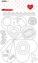 Studio Light Embossing Die Cut A5 - Filled With love- Heart shaped box nr.353