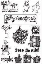 clear stamp 10x15cm tete de piaf