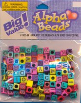 Darice Alfabet Beads Kl/Zw. 6mm 160pcs assorti