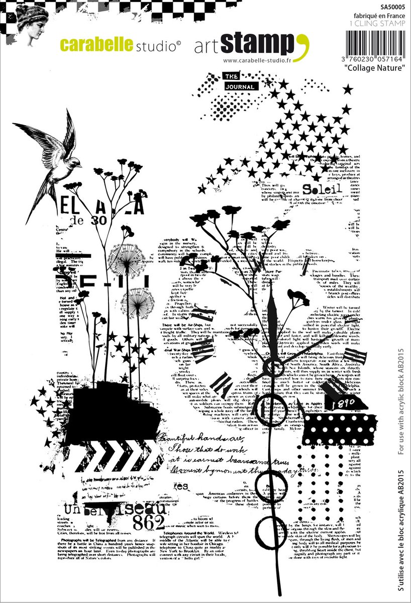 Carabelle Stamp Collage Natuur - 15 x 20 cm