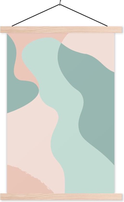 Porte-affiche avec affiche - Affiche scolaire - Été - Pastel - Abstrait - 120x180 cm - Lattes vierges