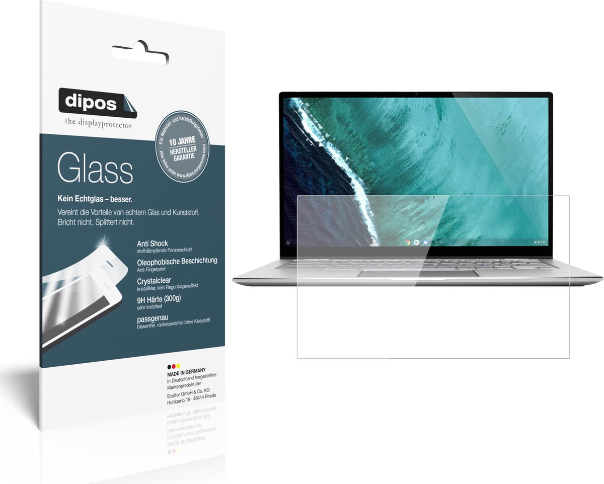 dipos I 2x Pantserfolie helder compatibel met Asus Chromebook Flip C434T Beschermfolie 9H screen-protector