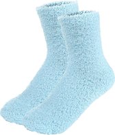 Fluffy Sokken Dames - Turquoise - One Size maat 36-41 - Huissokken - Badstof - Dikke Wintersokken - Cadeau voor haar - Housewarming - Verjaardag - Vrouw