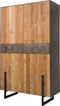 Kast | ora | gerecycled teakhout | koper | 112 x 45 x 182(h) cm