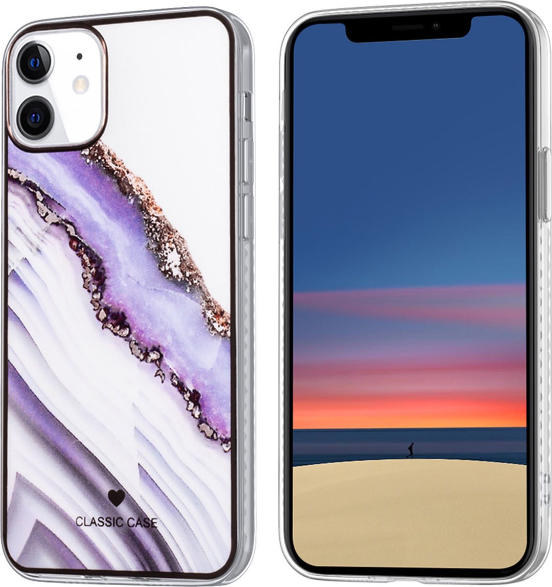 Quartz Gradient hoesje van Classic Case voor iPhone 12 Mini - Backcover - TPU