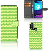 Telefoonhoesje Motorola Moto E20 | E30 | E40 Book Case Waves Green