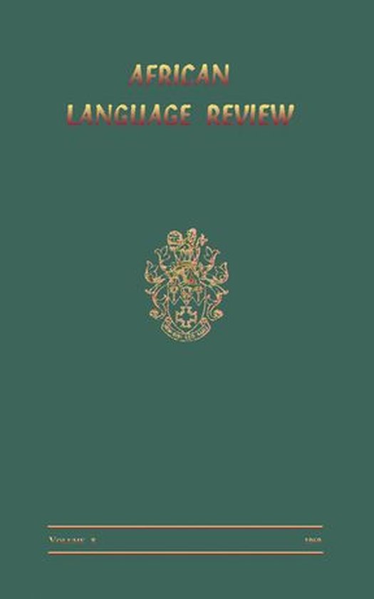 African Language Review - cover