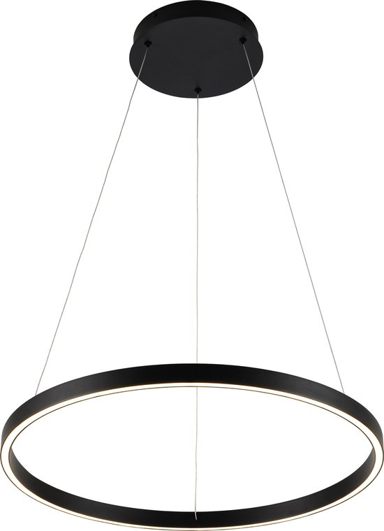 Luminaire suspendu design rond LED noir ou blanc 54W 600mm Ø éclairer haut et bas