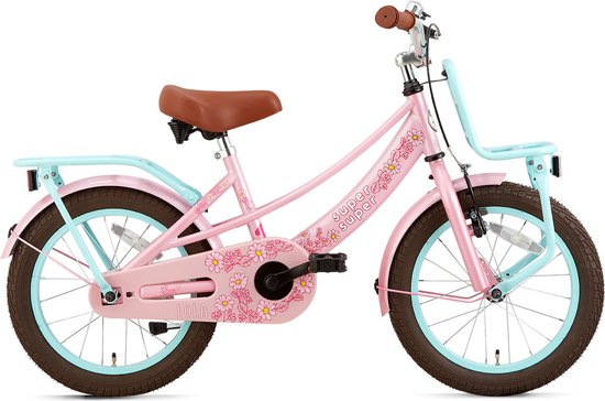 Supersuper Lola Kinderfiets - Meisjes - 16 inch - Roze/Turquoise | bol.com