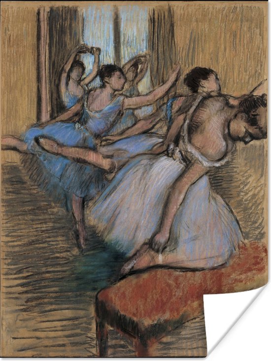 Poster The Dancers - Schilderij van Edgar Degas - 60x80 cm - Kerstversiering - Kerstdecoratie voor binnen - Kerstmis
