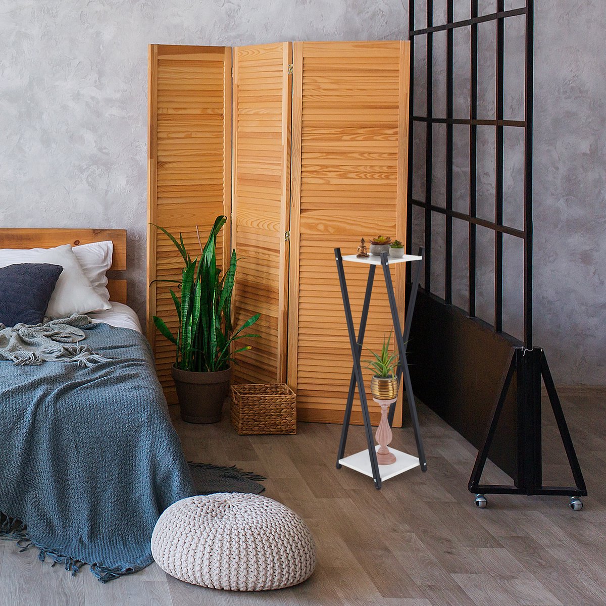 Van der Leeden plantentafel Teak zwart D 20 H 7 cm kopen