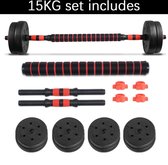 Verstelbare halterset - dumbbells - halter - bodypumpset - 15KG