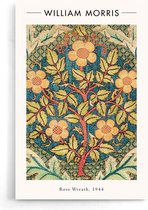 Walljar - William Morris - Rose Wreath - Muurdecoratie - Poster