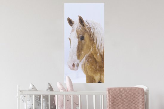 Stickers Stickers muraux - Cheval - Neige - Hiver - 40x80 cm - Film adhésif