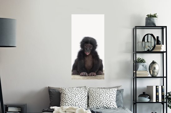 Muursticker enfant - Sticker enfant - Décoration chambres d'enfants - Enfant - Singe - Chimpanzé - Bébé animaux - Garçons - Meiden - 60x120 cm