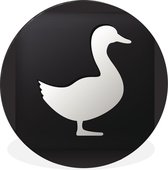 Une illustration d'un canard sur fond noir Cercle mural aluminium ⌀ 30 cm - impression photo sur cercle mural / cercle vivant / cercle de jardin (décoration murale)