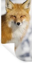 Stickers muraux - Renard - Neige - Rouge - 40x80 cm - Feuille adhésive