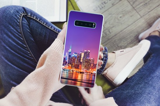 Coque Samsung Galaxy S10 Plus - New York - Skyline - Violet - Siliconen